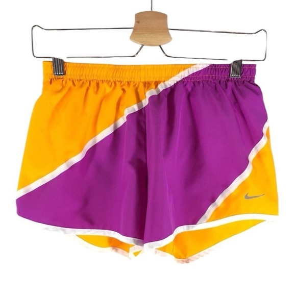 Nike Dri-Fit Size Medium Orange and Purple Running Athletic Shorts. - Picture 2 of 8